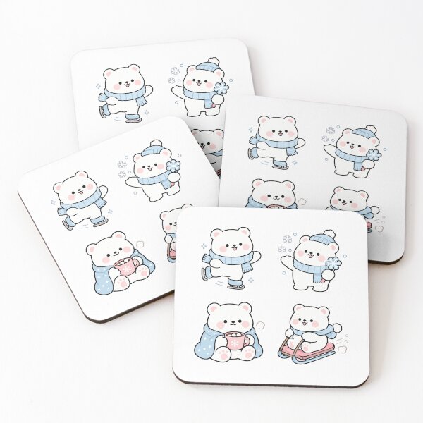 Item preview, White Bear Winter Snow – Cute Kawaii Cartoon designed and sold by Moffyuniverse.