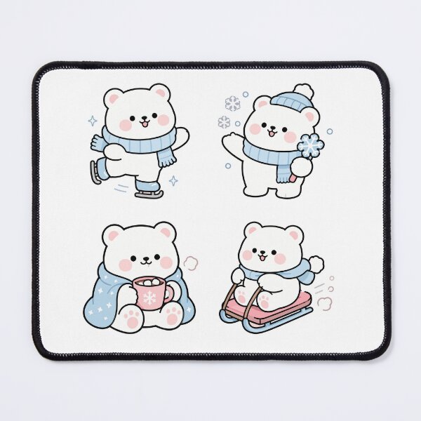Item preview, White Bear Winter Snow – Cute Kawaii Cartoon designed and sold by Moffyuniverse.