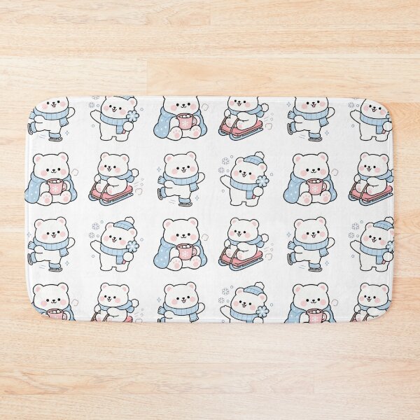 Item preview, White Bear Winter Snow – Cute Kawaii Cartoon designed and sold by Moffyuniverse.