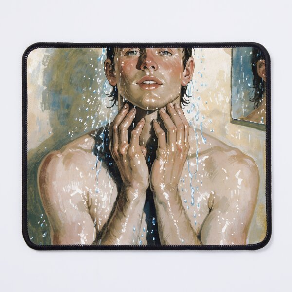 Item preview, Steamy Retro Bath - Mid-Century Handsome Man Illustration designed and sold by gayishdesign.