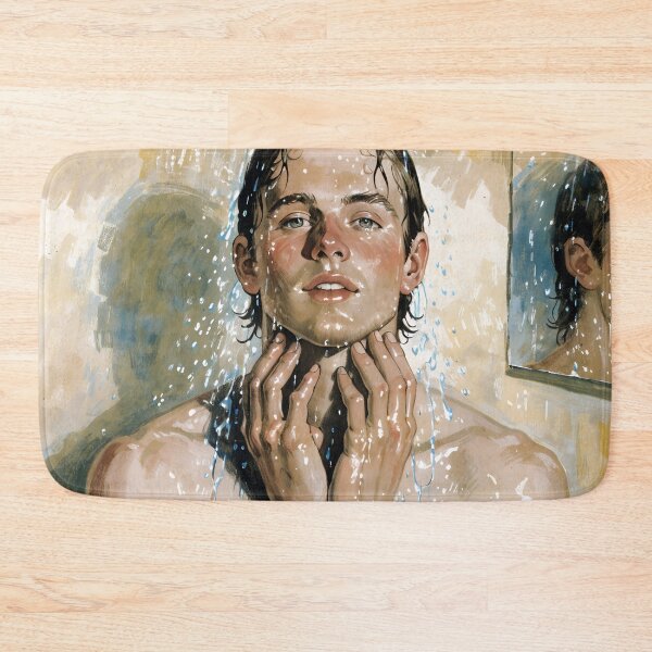 Item preview, Steamy Retro Bath - Mid-Century Handsome Man Illustration designed and sold by gayishdesign.