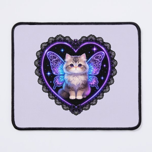Item preview, Gothic Winged Cat in Lace Heart designed and sold by SweetLilith.