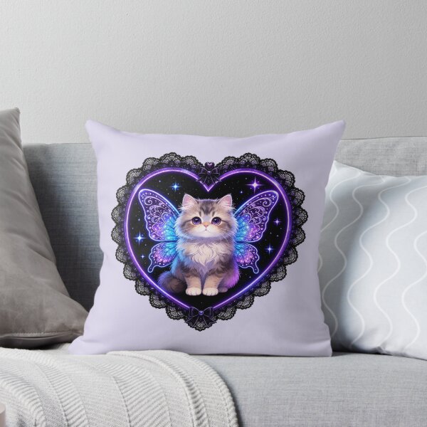 Item preview, Gothic Winged Cat in Lace Heart designed and sold by SweetLilith.