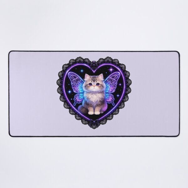 Item preview, Gothic Winged Cat in Lace Heart designed and sold by SweetLilith.