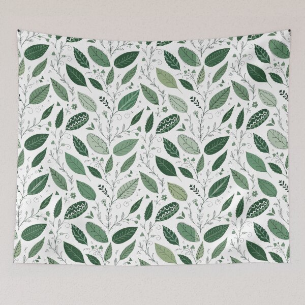 Item preview, Whimsical Green Botanical Leaves – Vintage Nature Seamless Pattern designed and sold by Mousy17.