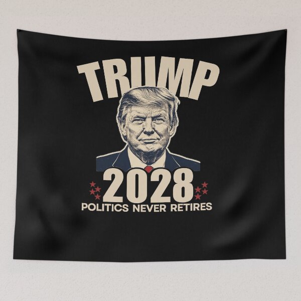 Item preview, Trump 2028 Politics Never Retires designed and sold by Souck12.