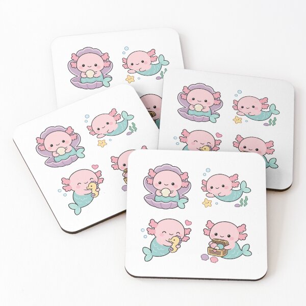 Item preview, Pink Axolotl Mermaid – Cute Kawaii Cartoon designed and sold by Moffyuniverse.