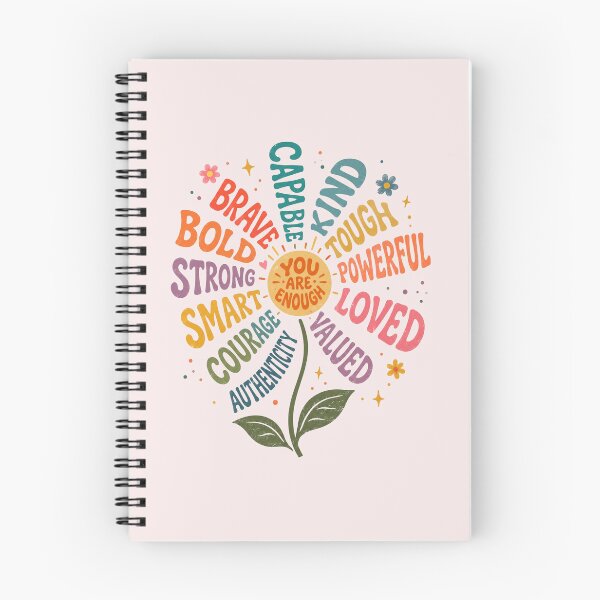 Item preview, You Are Enough Floral Inspirational Quote, Woman Motivational Gift Positive Affirmation designed and sold by Quiajia.