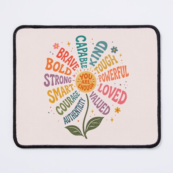 Item preview, You Are Enough Floral Inspirational Quote, Woman Motivational Gift Positive Affirmation designed and sold by Quiajia.