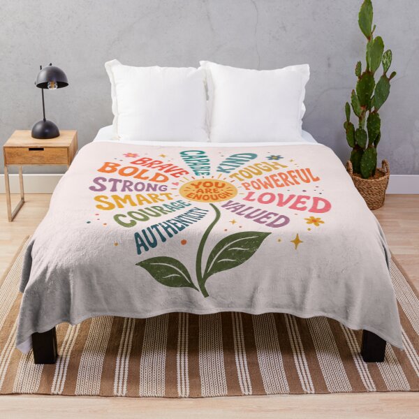 Item preview, You Are Enough Floral Inspirational Quote, Woman Motivational Gift Positive Affirmation designed and sold by Quiajia.
