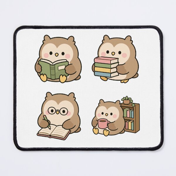 Item preview, Cute Owl Reading Books – Cute Kawaii Cartoon designed and sold by Moffyuniverse.