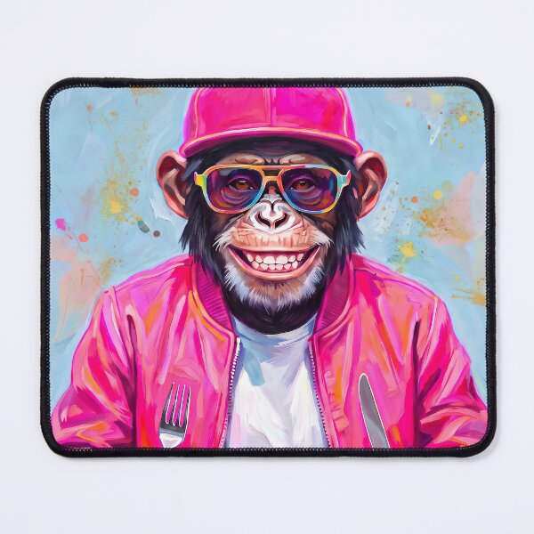 Item preview, Bon Appetit Chimpanzee in Pop Art style in bright colors designed and sold by TYA - Take Your Art.
