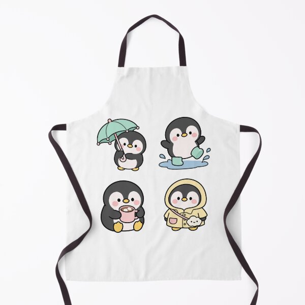 Item preview, Penguin Rainy Day Coffee – Cute Kawaii Cartoon designed and sold by Moffyuniverse.