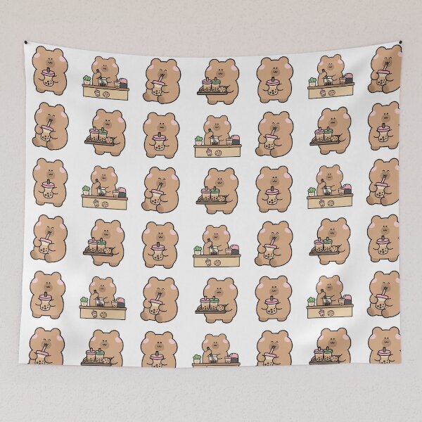 Item preview, Brown Bear Bubble Tea Cafe – Cute Kawaii Cartoon designed and sold by Moffyuniverse.
