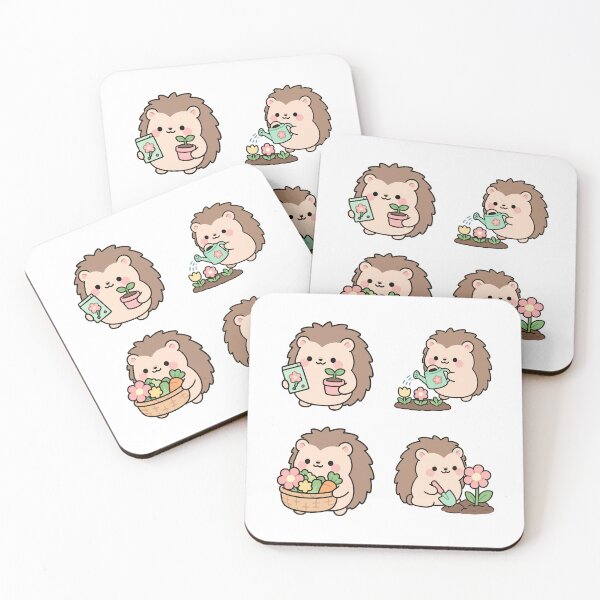 Item preview, Cute Hedgehog Gardening – Cute Kawaii Cartoon designed and sold by Moffyuniverse.