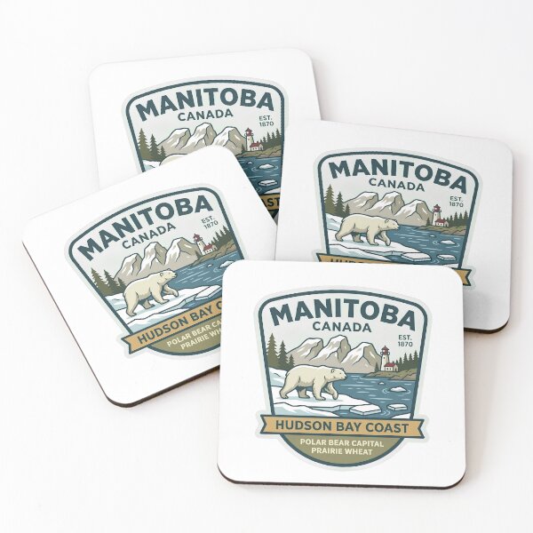 Item preview, Manitoba Canada Hudson Bay Coast Polar Bear Vintage Patch designed and sold by LittleArij.
