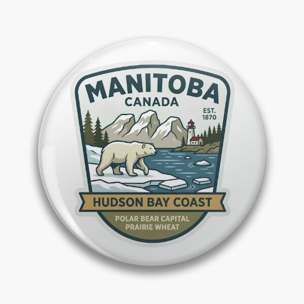 Item preview, Manitoba Canada Hudson Bay Coast Polar Bear Vintage Patch designed and sold by LittleArij.