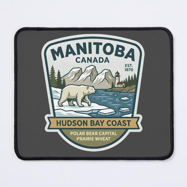 Item preview, Manitoba Canada Hudson Bay Coast Polar Bear Vintage Patch designed and sold by LittleArij.