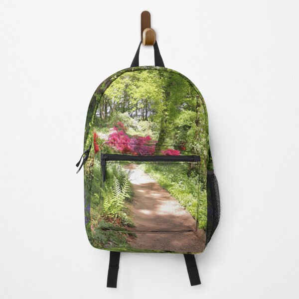 Item preview, Sunlit Woodland Path Blooming Rhododendron Forest designed and sold by pinkal.