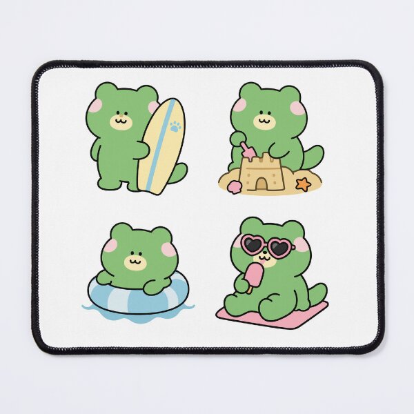 Item preview, Green Frog Summer Beach – Cute Kawaii Cartoon designed and sold by Moffyuniverse.
