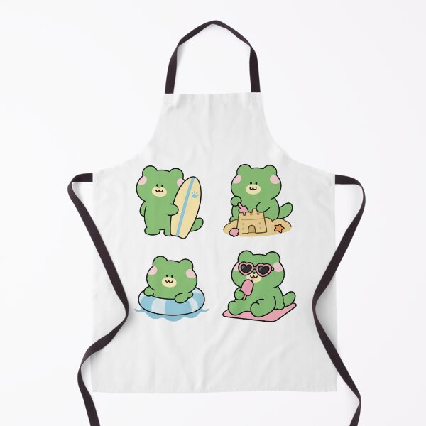 Item preview, Green Frog Summer Beach – Cute Kawaii Cartoon designed and sold by Moffyuniverse.