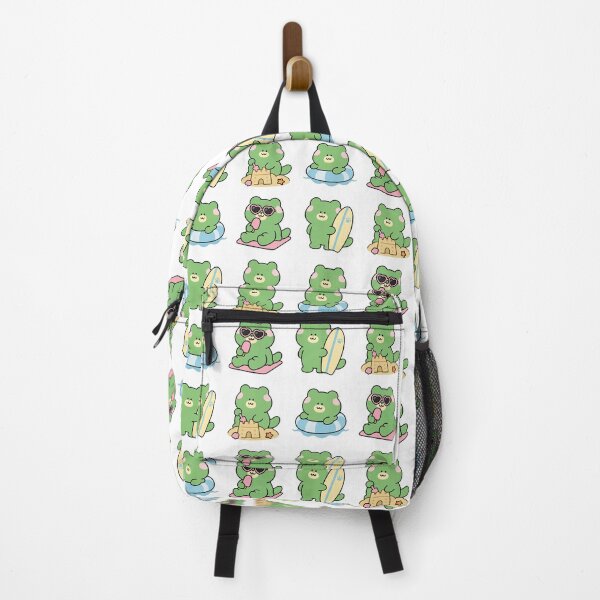Item preview, Green Frog Summer Beach – Cute Kawaii Cartoon designed and sold by Moffyuniverse.