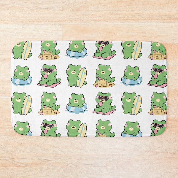 Item preview, Green Frog Summer Beach – Cute Kawaii Cartoon designed and sold by Moffyuniverse.