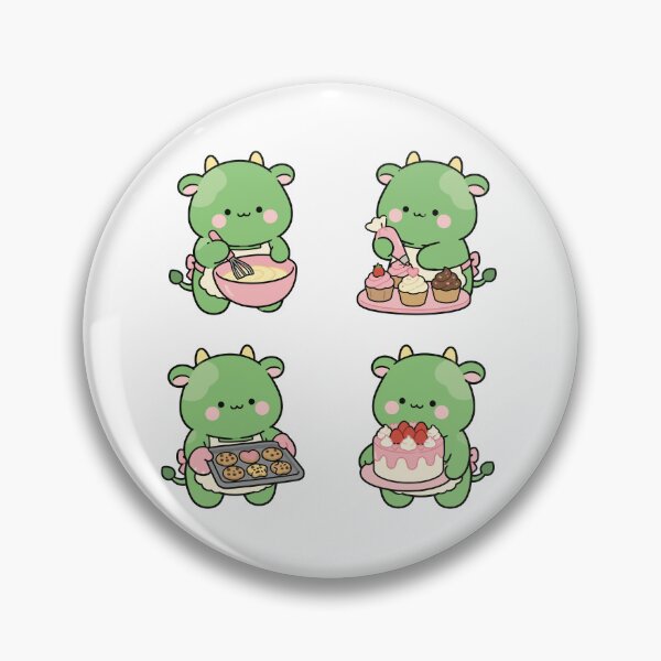 Item preview, Green Dragon Baking Desserts – Cute Kawaii Cartoon designed and sold by Moffyuniverse.