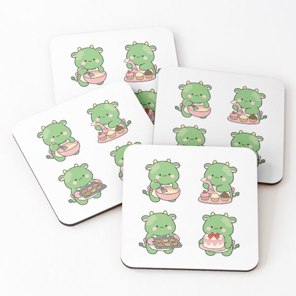 Item preview, Green Dragon Baking Desserts – Cute Kawaii Cartoon designed and sold by Moffyuniverse.