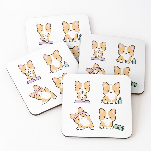 Item preview, Corgi Yoga Workout – Cute Kawaii Cartoon designed and sold by Moffyuniverse.