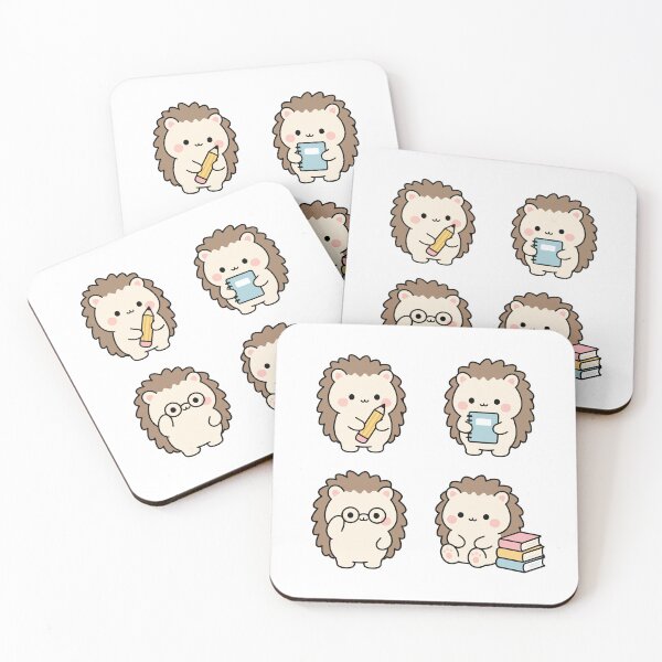 Item preview, Cute Hedgehog Student With Books – Cute Kawaii Cartoon designed and sold by Moffyuniverse.