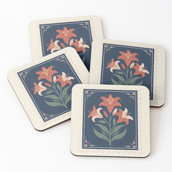 Item preview, Vintage Botanical Lily Postage Stamp Art designed and sold by ITCHAWAWAA.