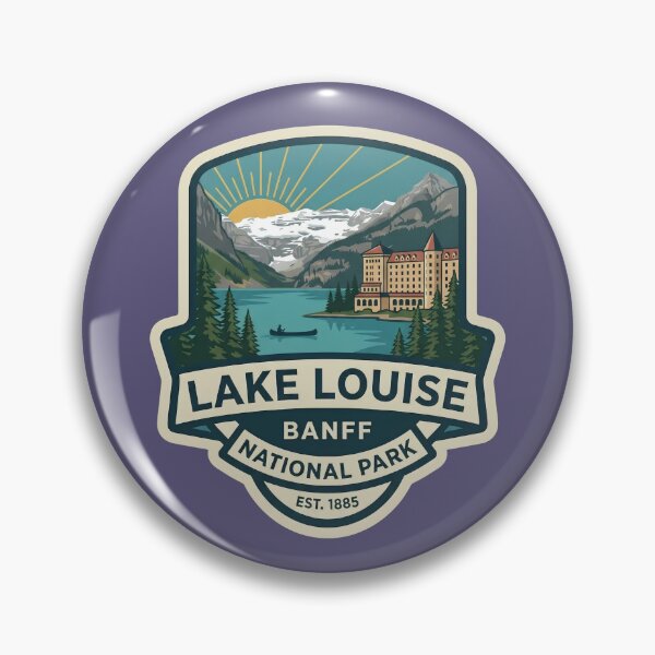 Artikelvorschau, Lake Louise Banff Nationalpark Kanada Vintage Bergabzeichen entworfen und verkauft von LittleArij.
