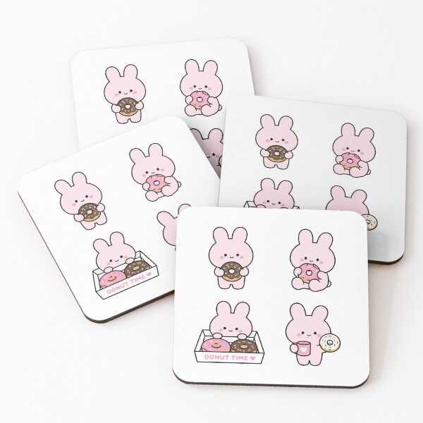Item preview, Pink Bunny Donut Time – Cute Kawaii Cartoon designed and sold by Moffyuniverse.