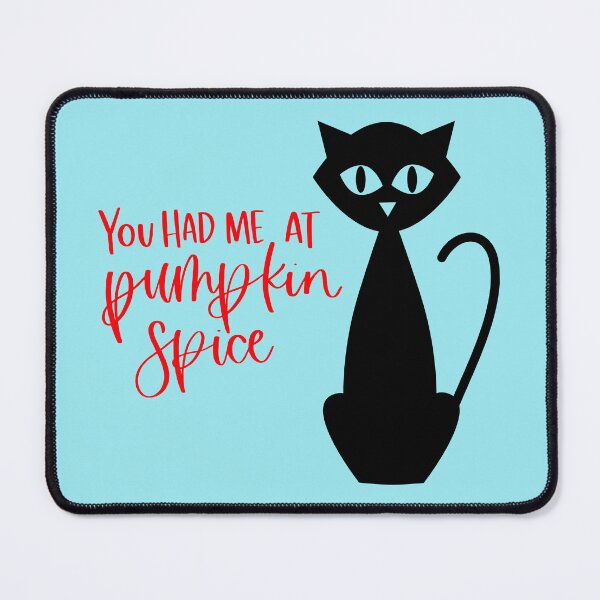 Item preview, You Had Me At Pumpkin Spice Retro Halloween Cat Print (Orange) designed and sold by ToluaPrints.