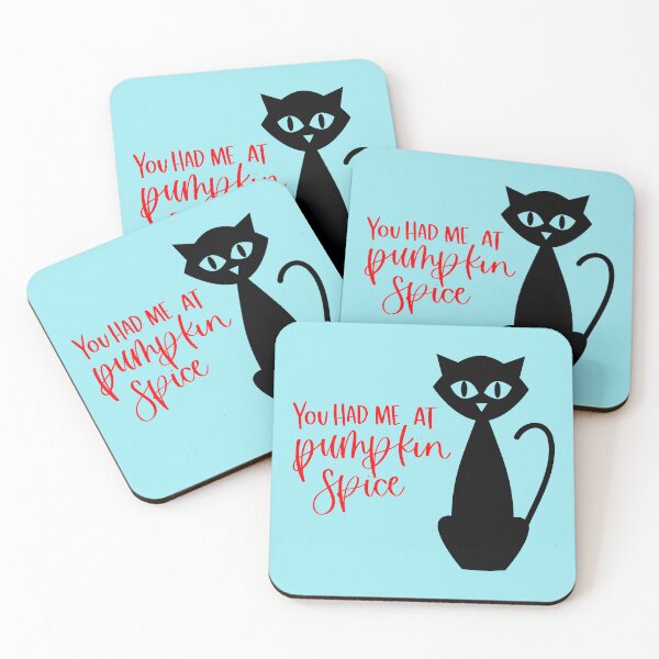 Item preview, You Had Me At Pumpkin Spice Retro Halloween Cat Print (Orange) designed and sold by ToluaPrints.