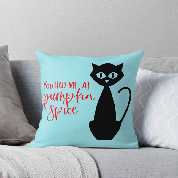 Item preview, You Had Me At Pumpkin Spice Retro Halloween Cat Print (Orange) designed and sold by ToluaPrints.