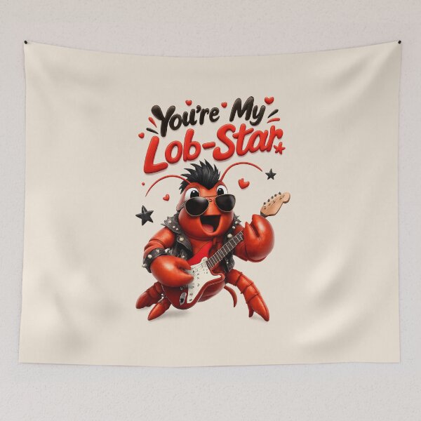 Item preview, Cute "You're My Lob-Star" | Funny Lobster Rockstar Guitar Pun designed and sold by Moons Studio.