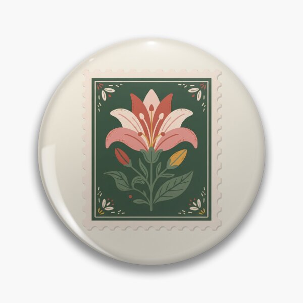Item preview, Botanical Lily Postage Stamp Art designed and sold by ITCHAWAWAA.