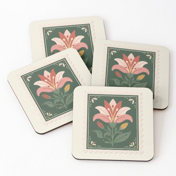 Item preview, Botanical Lily Postage Stamp Art designed and sold by ITCHAWAWAA.