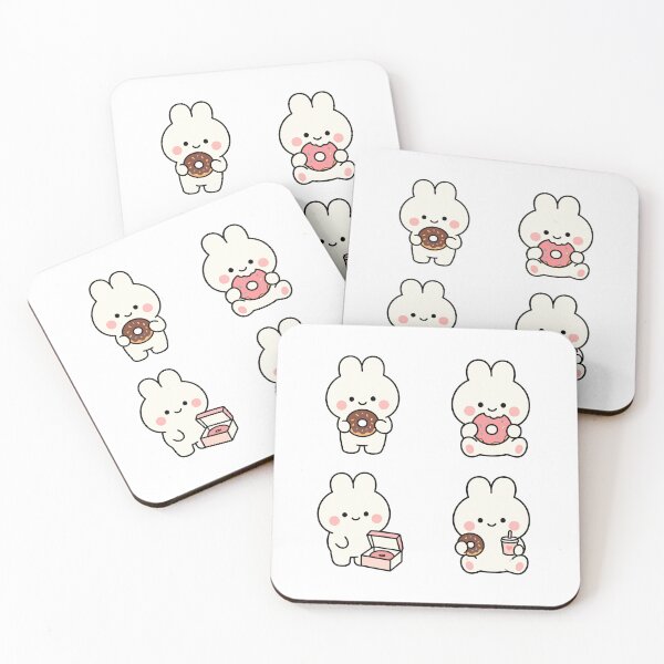Item preview, White Bunny Donuts – Cute Kawaii Cartoon designed and sold by Moffyuniverse.