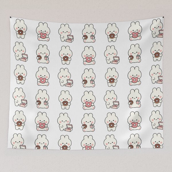 Item preview, White Bunny Donuts – Cute Kawaii Cartoon designed and sold by Moffyuniverse.