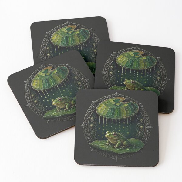 Item preview, Gothic Frog with Artist Palette and Skulls Impasto Art designed and sold by Breezes-of-Ida.