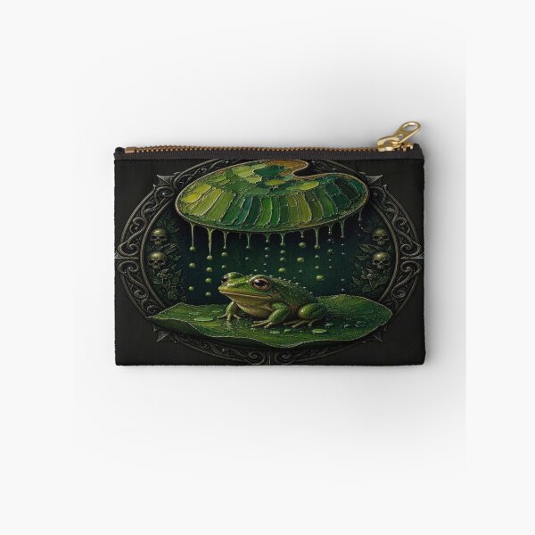 Item preview, Gothic Frog with Artist Palette and Skulls Impasto Art designed and sold by Breezes-of-Ida.