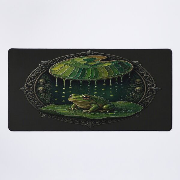 Item preview, Gothic Frog with Artist Palette and Skulls Impasto Art designed and sold by Breezes-of-Ida.