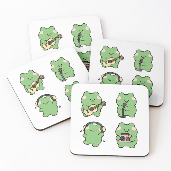 Item preview, Green Frog Headphones Music – Cute Kawaii Cartoon designed and sold by Moffyuniverse.