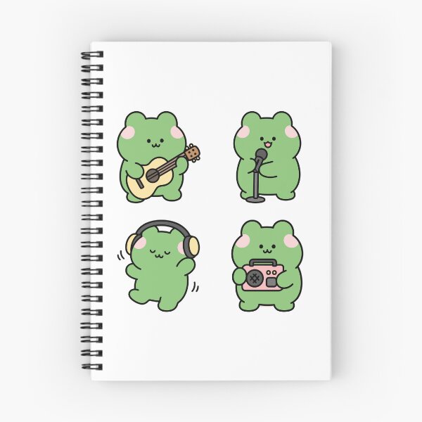 Item preview, Green Frog Headphones Music – Cute Kawaii Cartoon designed and sold by Moffyuniverse.