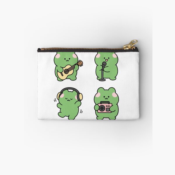 Item preview, Green Frog Headphones Music – Cute Kawaii Cartoon designed and sold by Moffyuniverse.