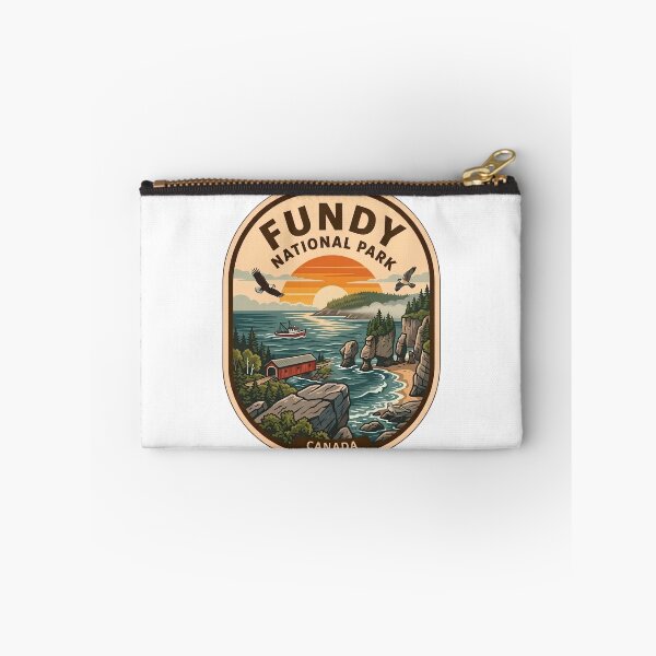 Item preview, Fundy National Park Canada Coastal Sunrise Vintage Badge designed and sold by LittleArij.