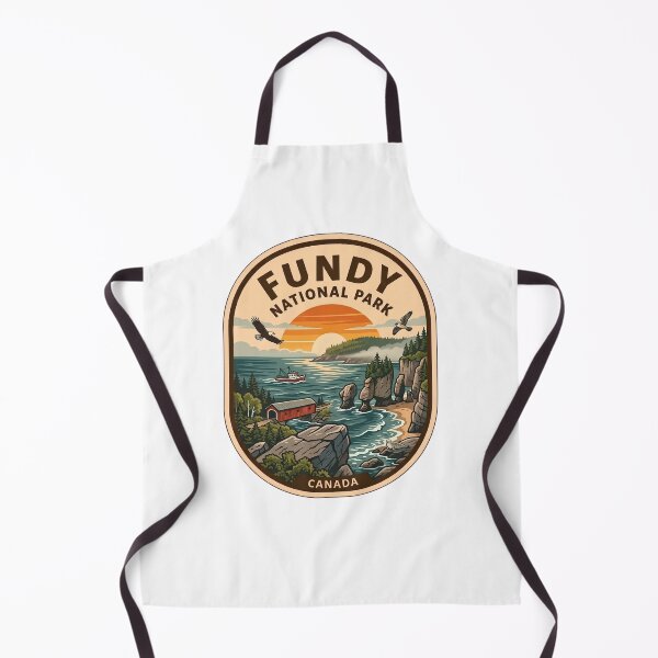 Item preview, Fundy National Park Canada Coastal Sunrise Vintage Badge designed and sold by LittleArij.